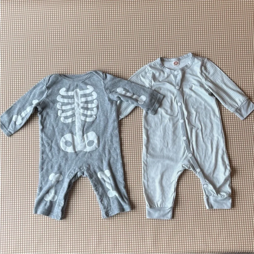 Skeleton long sleeve one piece jumpsuit and striped one piece. Diff. Sizes
